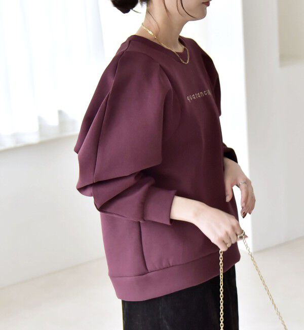 quaranciel「quaranciel:〈洗濯機可能〉スタッズ ロゴ ダンボール スウェット プルオーバー」|スウェット・ジャージ|