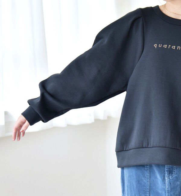 quaranciel「quaranciel:〈洗濯機可能〉スタッズ ロゴ ダンボール スウェット プルオーバー」|スウェット・ジャージ|