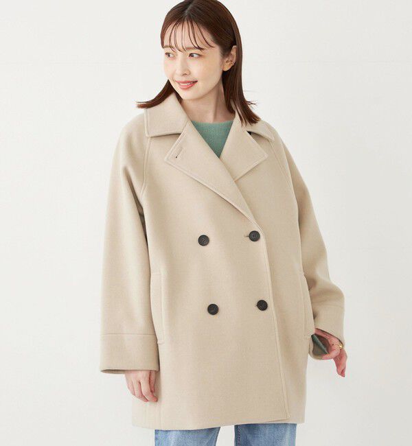 SHIPS Colors 「SHIPS Colors:〈手洗い可能〉ジャージーメルトン ピーコート◇」|ピーコート|