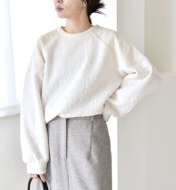 quaranciel「quaranciel:〈洗濯機可能〉ボア &times; チュール コンビ ヨーク プルオーバー」|その他|