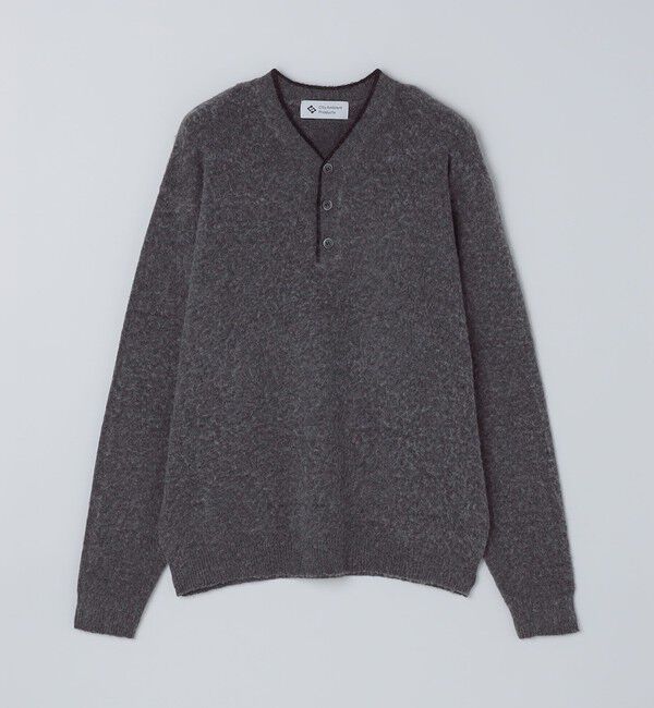 SHIPS「City Ambient Products: シャギー ヘンリー ネック ニット」|ニット・セーター|グレー