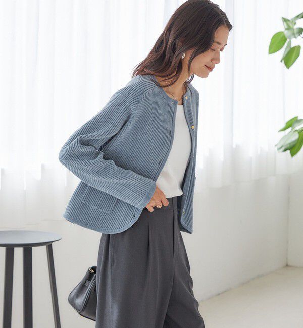 SHIPS for women「〈手洗い可能〉モール リブ クルーネック カーディガン」|カーディガン|