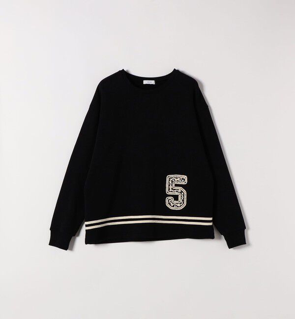 SHIPS any「SHIPS any:〈洗濯機可能〉裏起毛 パールモチーフ 刺繍 ワイド スウェット」|スウェット・ジャージ|