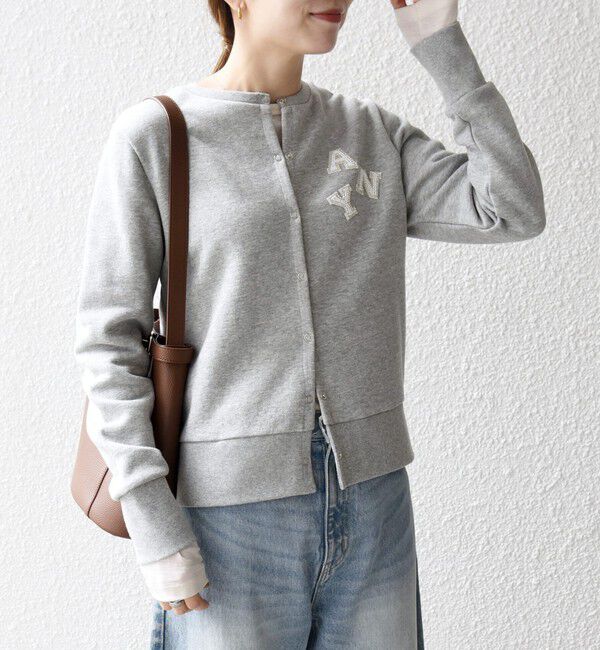 SHIPS any「SHIPS any:〈洗濯機可能〉裏起毛 ビジュー コンパクト スナップ カーディガン」|カーディガン|