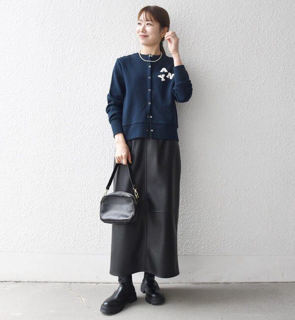 SHIPS any「SHIPS any:〈洗濯機可能〉裏起毛 ビジュー コンパクト スナップ カーディガン」|カーディガン|