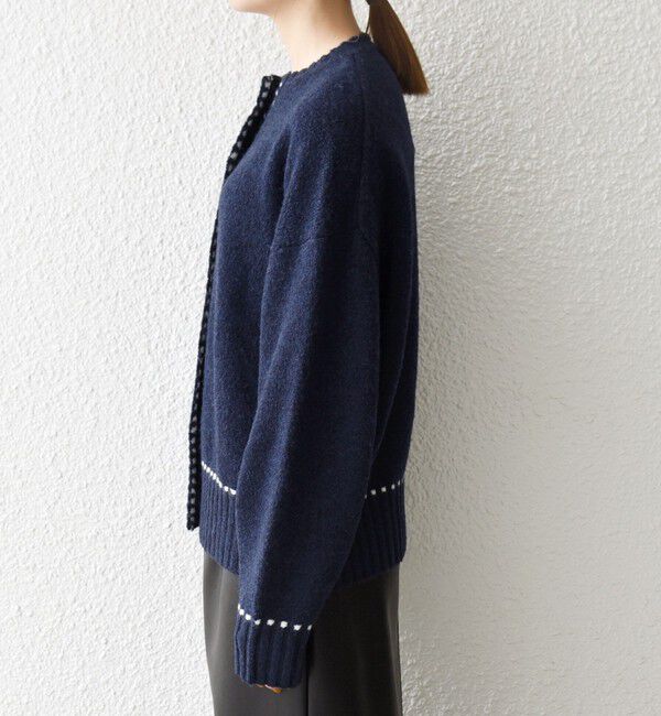 SHIPS any「SHIPS any:〈手洗い可能〉ステッチ デザイン ルーズ ニット カーディガン」|カーディガン|