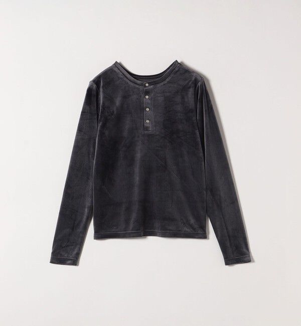 SHIPS any「SHIPS any:〈洗濯機可能〉ポリエステル ベロア 2way ヘンリーネック プルオーバー」|Tシャツ・カットソー|