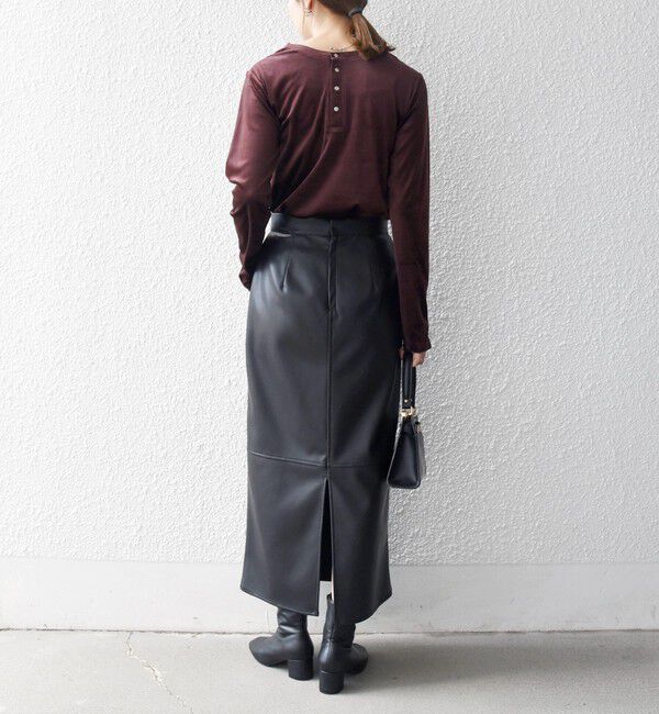 SHIPS any「SHIPS any:〈洗濯機可能〉ポリエステル ベロア 2way ヘンリーネック プルオーバー」|Tシャツ・カットソー|