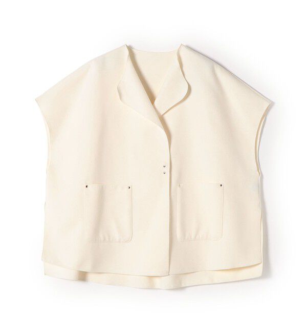 SHIPS Colors 「SHIPS Colors:ダブルフェイス ウールライク オーバー ジレ」|ダウンベスト・ベスト|オフホワイト