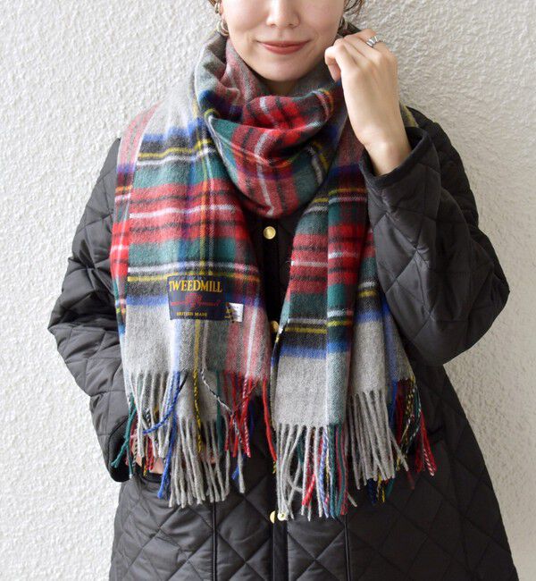 SHIPS any「TWEED MILL: チェック ウール ストール 25AW」|ストール|