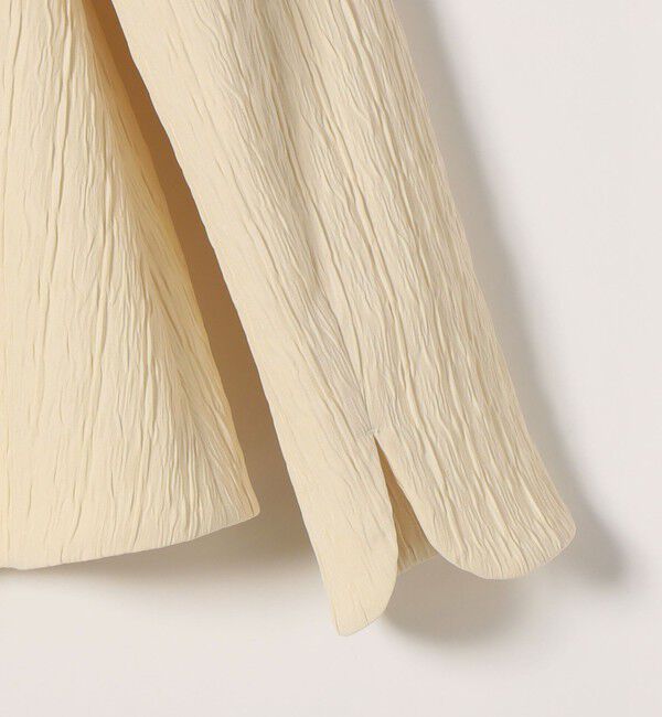 SHIPS any「SHIPS any:〈手洗い可能〉ジャカード ノーカラー ペプラム ジャケット［NAVY BLUE］」|ノーカラージャケット|