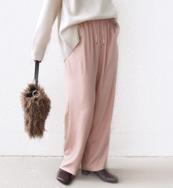 SHIPS for women「〈手洗い可能〉サテン ドロスト パンツ」|その他|ピンク