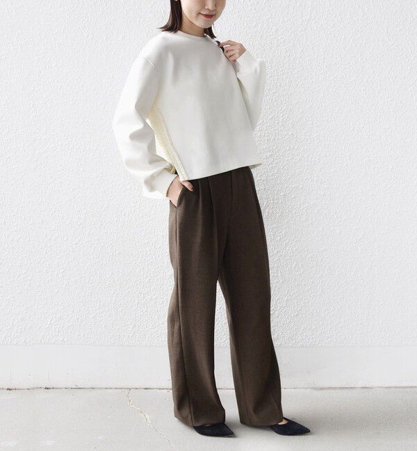 SHIPS for women「【WEB限定】〈手洗い可能〉サイド スリット フリル ダンボール カットソー」|Tシャツ・カットソー|