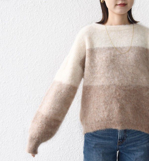 SHIPS for women「【WEB限定】〈手洗い可能〉モヘヤ混 グラデーション ニット プルオーバー」|ニット・セーター|