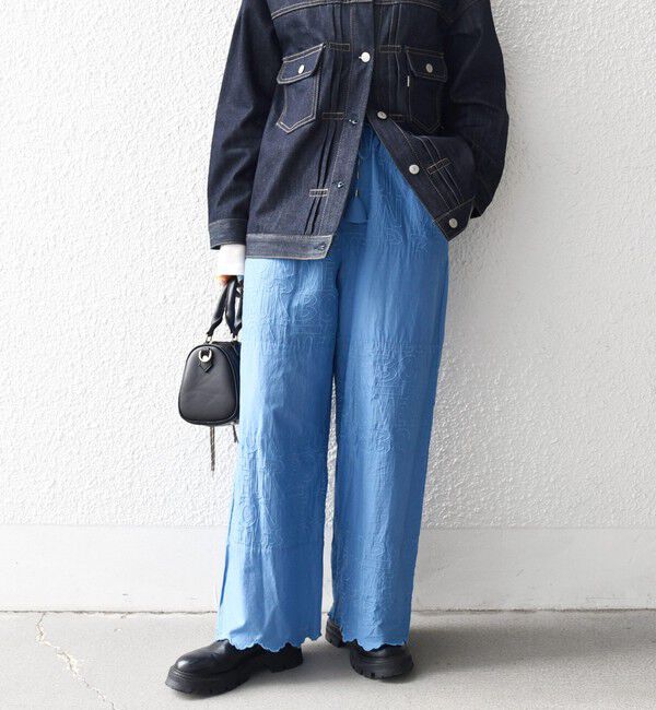 SHIPS any「bon_meur:〈洗濯機可能〉ロゴ エンブロイダリー パッチワーク ワイド パンツ」|その他|