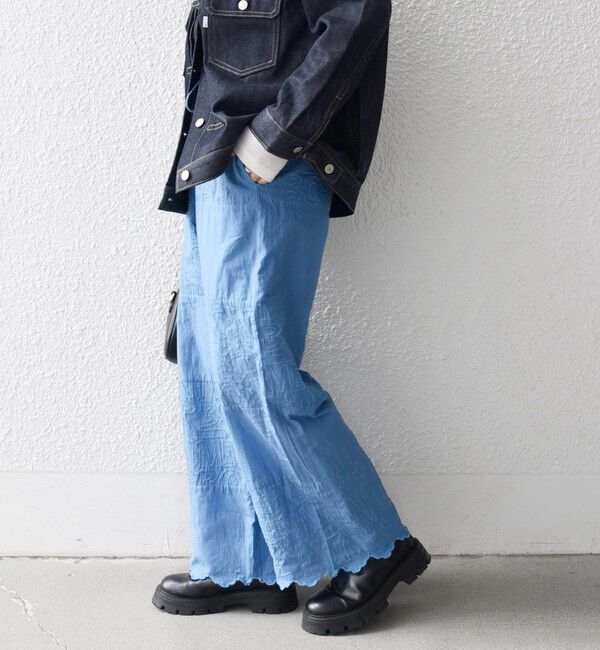 SHIPS any「bon_meur:〈洗濯機可能〉ロゴ エンブロイダリー パッチワーク ワイド パンツ」|その他|