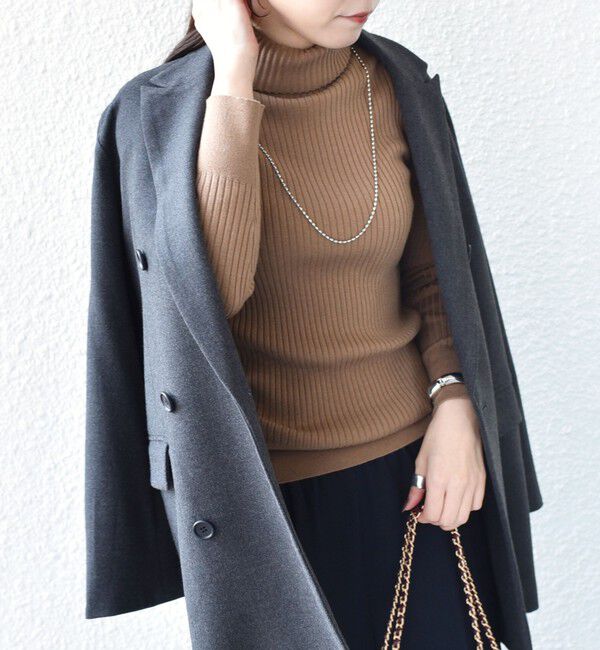 SHIPS Colors 「SHIPS Colors:14G リブ タートルネック ニット」|ニット・セーター|キャメル