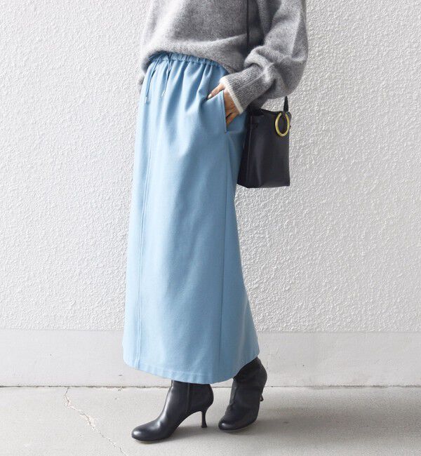 SHIPS for women「〈手洗い可能〉両面起毛 ドロスト スカート」|スカート|ブルー