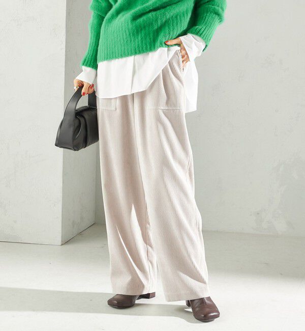 SHIPS for women「〈洗濯機可能〉TUMUGITO(R) コーデュロイ ドロスト パンツ 2」|その他|サンドベージュ