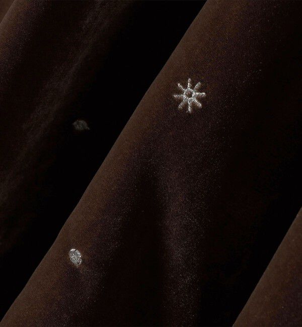 SHIPS any「SHIPS any:〈手洗い可能〉ポリエステル ベロア 刺繍 タック フレア ワンピース」|ワンピース|