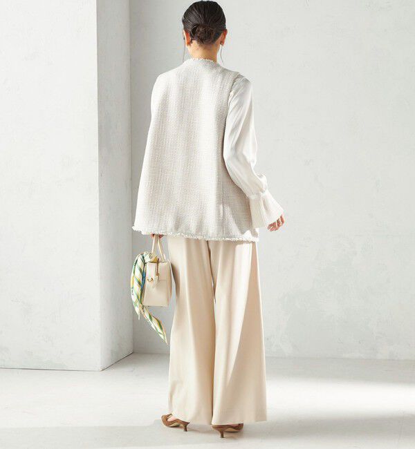 SHIPS for women「トライスピン 杢 ツイード カラーレス ジレ（セレモニー対応可）」|ベスト・ジレ|