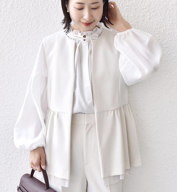 SHIPS for women「ダブル クロス レイヤード ペプラム ジレ（セレモニー対応可）」|ベスト・ジレ|