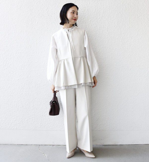 SHIPS for women「ダブル クロス レイヤード ペプラム ジレ（セレモニー対応可）」|ベスト・ジレ|