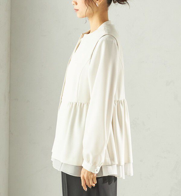 SHIPS for women「ダブル クロス レイヤード ペプラム ジレ（セレモニー対応可）」|ベスト・ジレ|