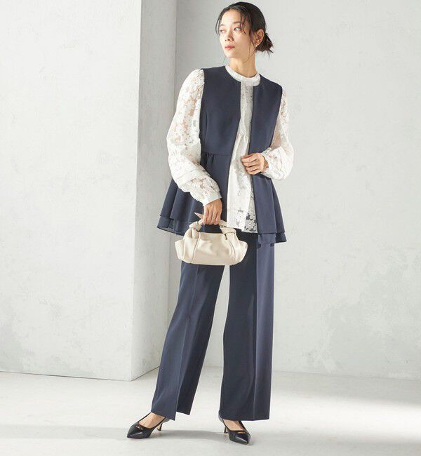 SHIPS for women「ダブル クロス レイヤード ペプラム ジレ（セレモニー対応可）」|ベスト・ジレ|