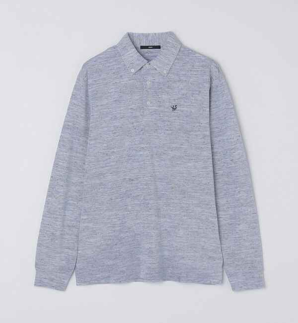 SHIPS「【WEB限定】SHIPS: リネンミックス カラーネップ ボタンダウン ロングスリーブ ポロシャツ」|ポロシャツ|