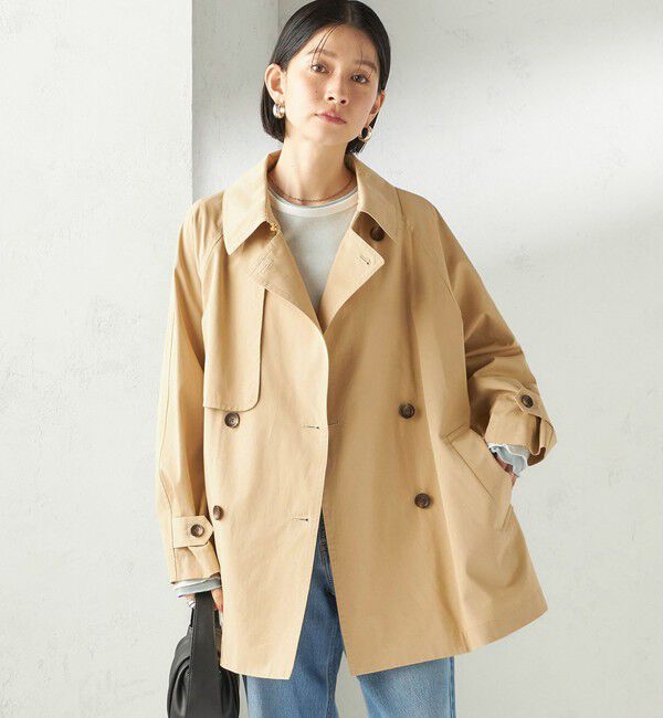 SHIPS for women「〈撥水加工〉バック ギャザー ドロスト ミディ丈 トレンチ コート」|トレンチコート|