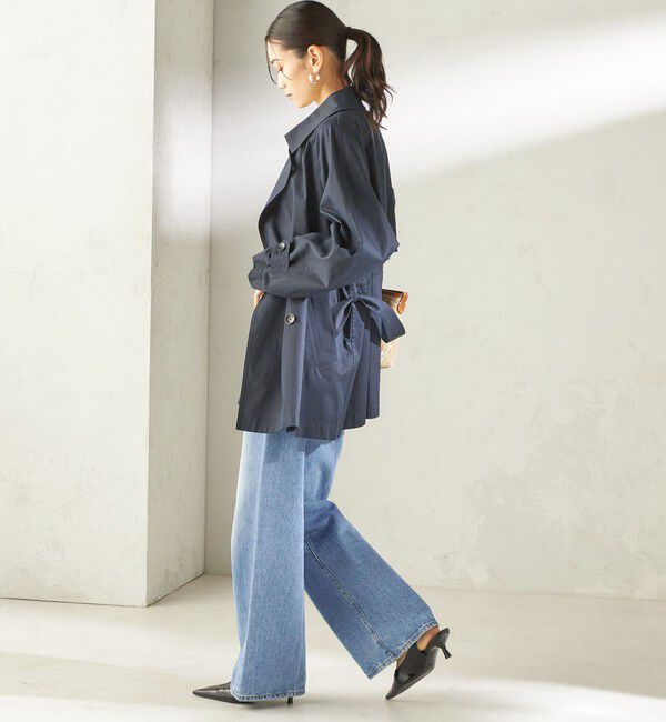 SHIPS for women「〈撥水加工〉バック ギャザー ドロスト ミディ丈 トレンチ コート」|トレンチコート|