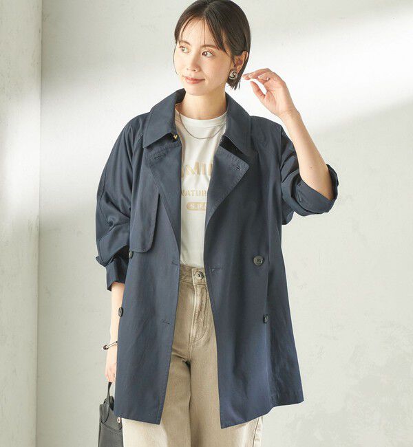 SHIPS for women「〈撥水加工〉バック ギャザー ドロスト ミディ丈 トレンチ コート」|トレンチコート|