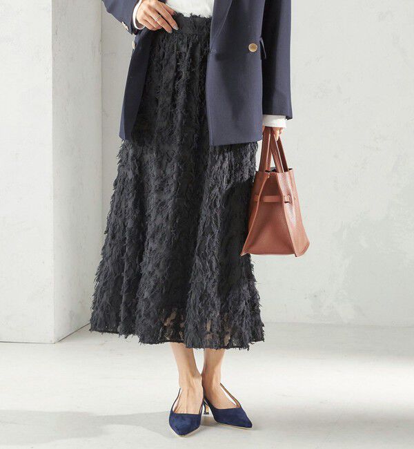SHIPS for women「〈手洗い可能〉シアー カット ジャカード フレア スカート（セレモニー対応可）」|スカート|