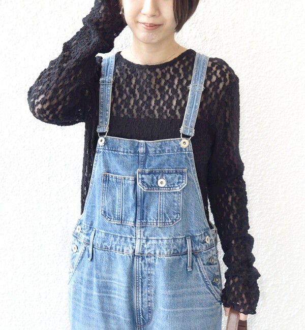 SHIPS for women「〈手洗い可能〉ラッセル レース ヘンリー ネック 2WAY プルオーバー」|Tシャツ・カットソー|