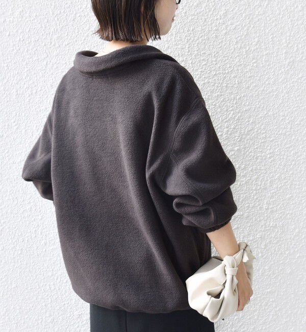 SHIPS for women「〈洗濯機可能〉フリース 裾 ドロスト ハーフ ジップ プルオーバー」|Tシャツ・カットソー|