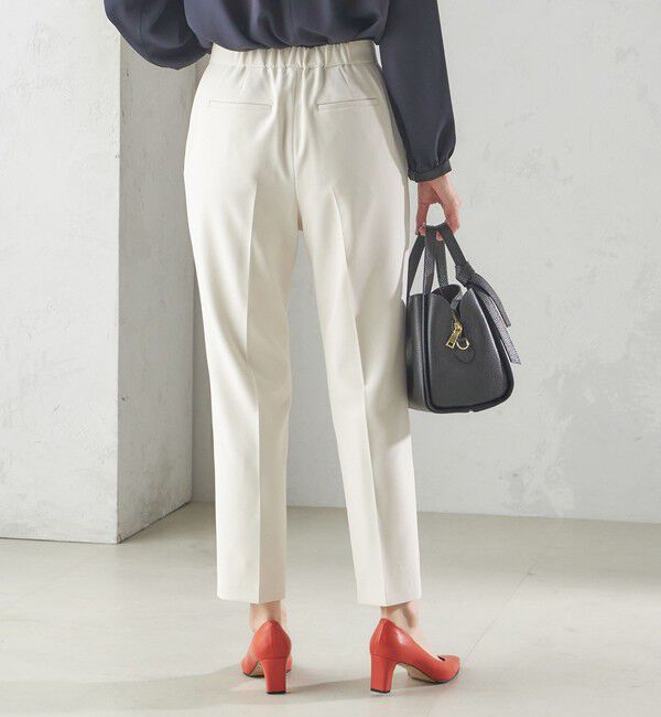 SHIPS for women「〈手洗い可能〉ダブル クロス パンツ オフホワイト（セレモニー対応可）」|スラックス|