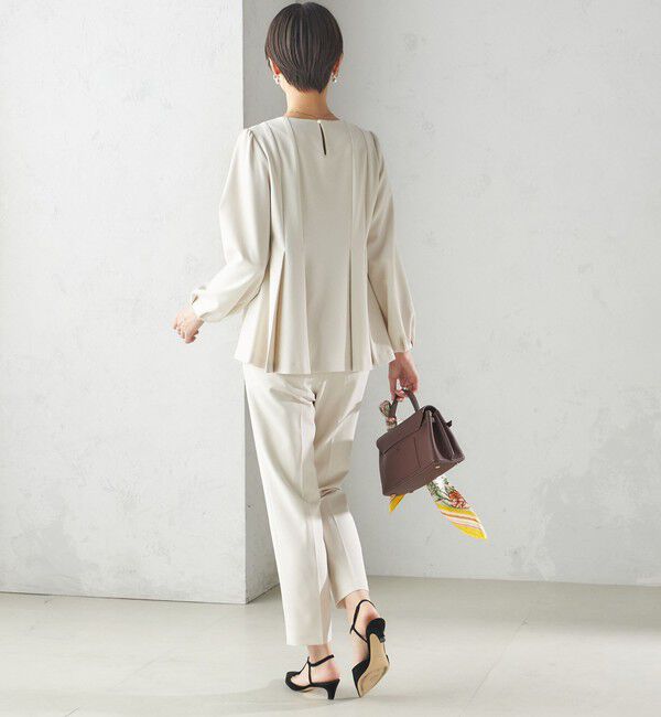 SHIPS for women「〈手洗い可能〉ダブル クロス パンツ オフホワイト（セレモニー対応可）」|スラックス|