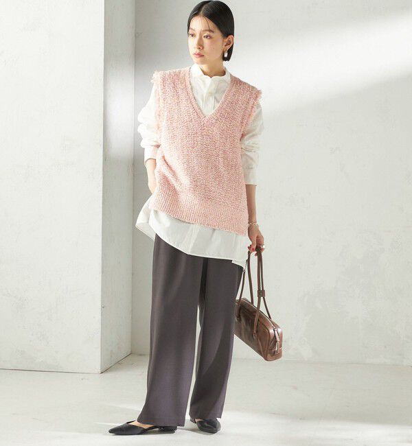 SHIPS for women「〈手洗い可能〉ミックスカラー Vネック プルオーバー」|ベスト・ジレ|