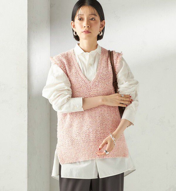 SHIPS for women「〈手洗い可能〉ミックスカラー Vネック プルオーバー」|ベスト・ジレ|