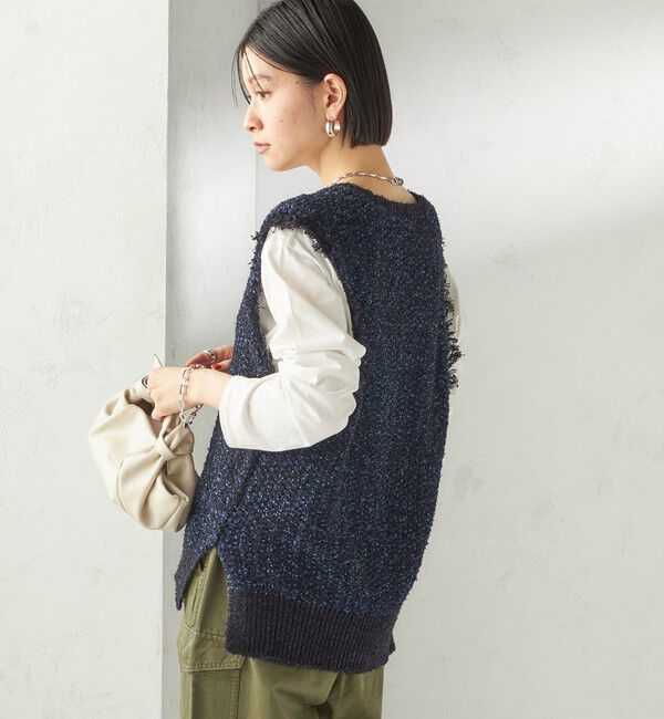 SHIPS for women「〈手洗い可能〉ミックスカラー Vネック プルオーバー」|ベスト・ジレ|