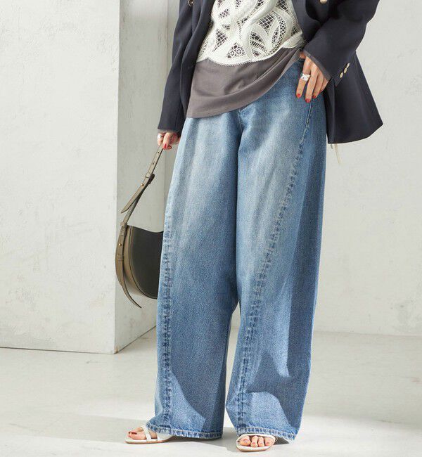 SHIPS for women「【SHIPS別注】BIT BLUE:バレル レック デニム パンツ」|デニム|