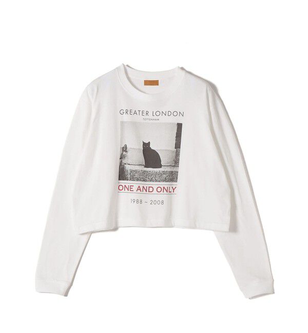 SHIPS for women「【SHIPS別注】Odub: フォト プリント クロップド ロングスリーブ TEE」|Tシャツ・カットソー|