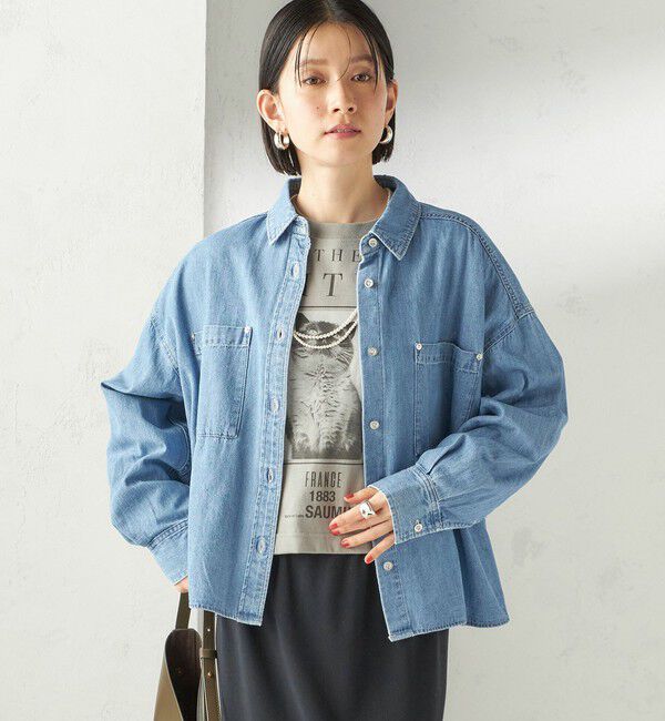 SHIPS for women「【SHIPS別注】Odub: フォト プリント クロップド ロングスリーブ TEE」|Tシャツ・カットソー|