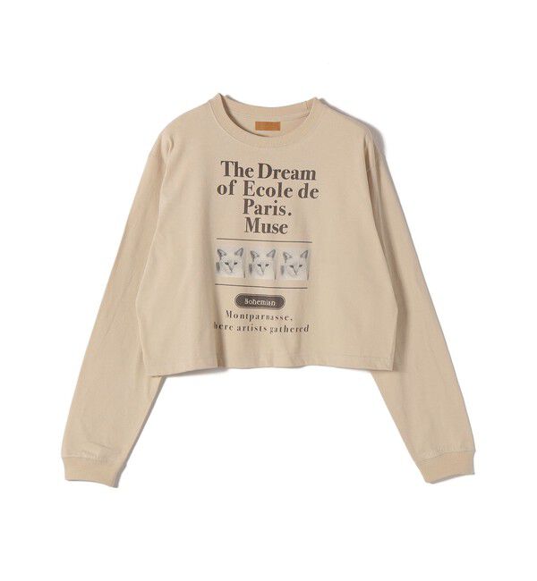SHIPS for women「【SHIPS別注】Odub: フォト プリント クロップド ロングスリーブ TEE」|Tシャツ・カットソー|