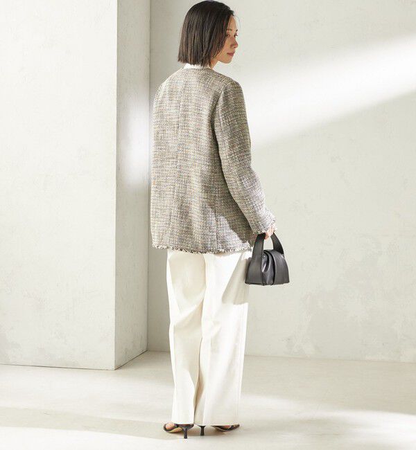 SHIPS for women「〈UVカット / 吸水速乾 / 手洗い可能〉綿麻混 オックス 2タック ストレート パンツ」|その他|