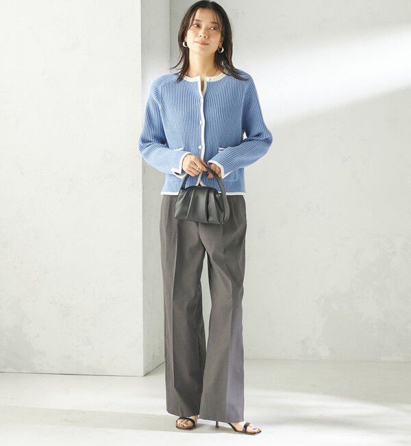 SHIPS for women「〈UVカット / 吸水速乾 / 手洗い可能〉綿麻混 オックス 2タック ストレート パンツ」|その他|