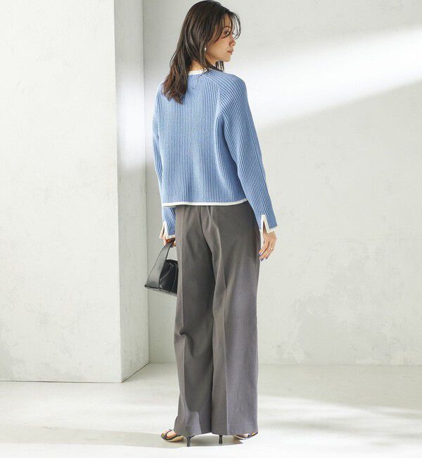 SHIPS for women「〈UVカット / 吸水速乾 / 手洗い可能〉綿麻混 オックス 2タック ストレート パンツ」|その他|