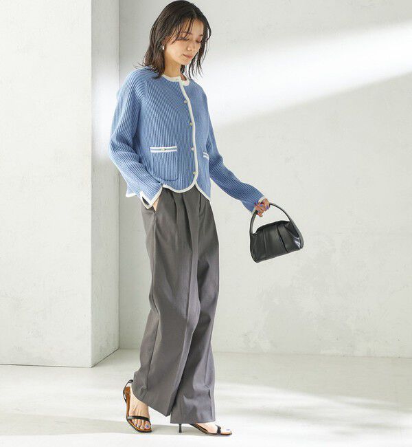 SHIPS for women「〈UVカット / 吸水速乾 / 手洗い可能〉綿麻混 オックス 2タック ストレート パンツ」|その他|