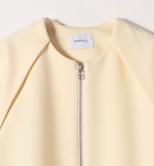 SHIPS any「SHIPS any:〈洗濯機可能〉ジャージー ギャザー コンパクト ブルゾン」|ブルゾン・スタジャン|